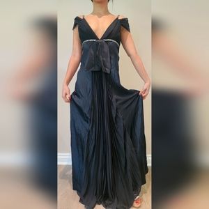 Black silk formal dress/ Italian brand Luisa Spagnoli